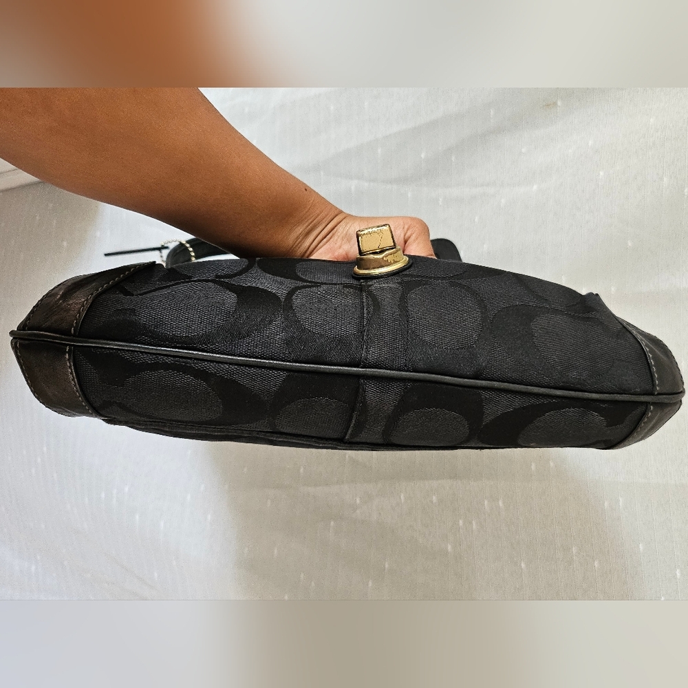 COACH Black Ergo Signature Flap Y2K Shoulder Bag - Picture 11 of 13